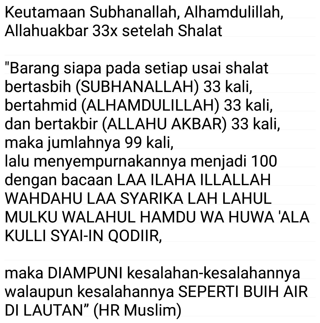 Jangan lewatkan dzikir ini setelah shalat...