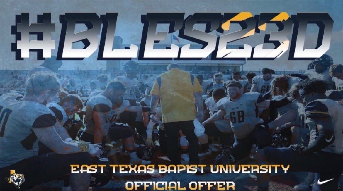 MayweatherRayy's tweet photo. After talking to Coach @JebSpinney I’m blessed to receive my 4th offer from @ETBU_Football 💛@MatthewSewell6 @cbrot34 @Brayner50 @ParkwayFootball https://t.co/n68GzHa7A6