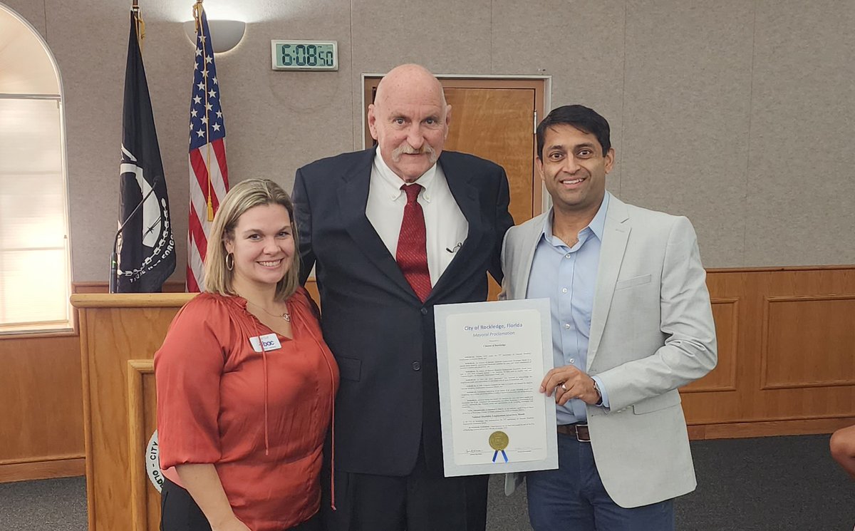 BACEmploy's tweet photo. Mayor of Rockledge, Thomas J. Price, officially proclaimed October as National Disability Employment Month. A month dedicated to advancing the important message that people with disabilities add value and talent to our workplaces and communities. #NDEAM #EmployEmpower #PowerofBAC https://t.co/fRIruYklde