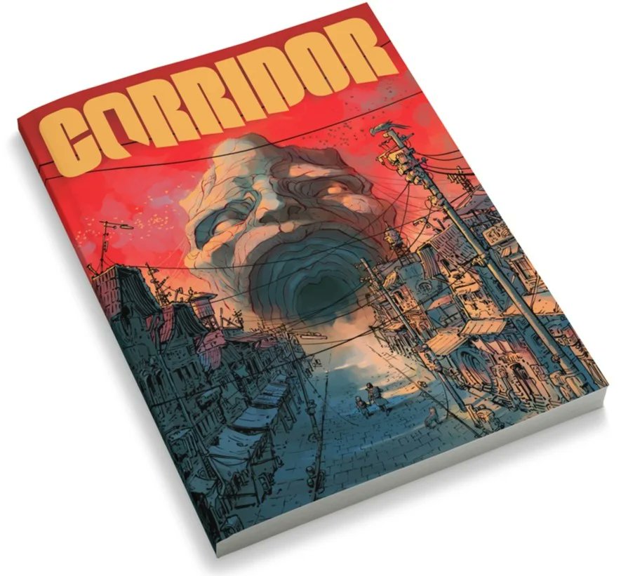 corridorpubs's tweet photo. Have you read the first volume of CORRIDOR yet? We still have both physical &amp; digital copies available in time for Halloween. 

New horror. Weird worlds. Fiction. Comics. Essays.  Art by the likes of @scarecrowoven @brian_level @RyLeeart &amp; @DaveWachter!

https://t.co/mua1z9vbbk https://t.co/S2ZZYNpxmO