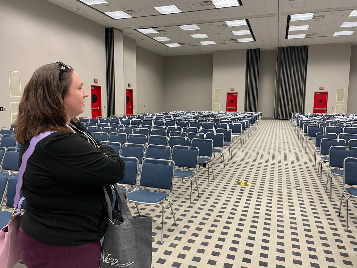Preparing for my first #WE22 session and the room is a lot bigger than I expected! I hope to see you all tomorrow from 1:15-2:00 in GRB 372 for “Take Your Presentations from So-So to Pro” where I give you tips to make good presentations great! #Opportunity