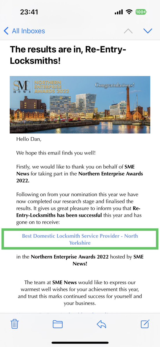 ReLocksmith's tweet image. So today I received this email…I was chuffed with the nomination, but even happier with the result! #Recognition