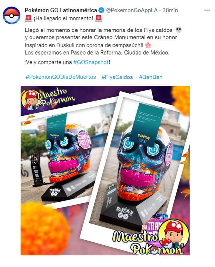 LegionPokemonMx's tweet photo. Vamos todos los #Baneados #Legales y #Fly y hagamos de esta #Calaverita algo nuestro.
Hagamos un altar con veladoras, flores y las fotos de nuestro avatar caído en batalla.
Que realmente se vea el #EspirituDelDiaDeMuertos
Manden su foto con el #Hashtag #PorLosFlyCaidos
RT
RT
RT https://t.co/mm8hX4X1lO