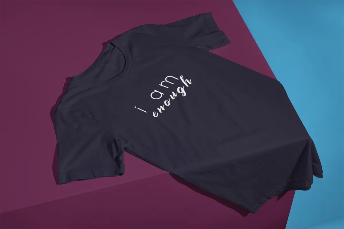 this is a powerful affirmation for anyone battling "imposter syndrome"

'enough' Women's classic tee (navy) buff.ly/3U0yjXZ