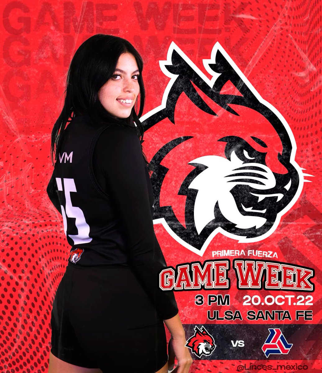 LincesMex's tweet photo. ‼️PRIMERA FUERZA 2022‼️
LINCES UVM 😼 VS LA SALLE 
20.10.22  |  3:00 pm | 📍ULSA SANTA FE. 
¡VAMOS A GANAR! 👊🏼
#Win4ever #LincesRAWR #GoLinces https://t.co/AgAaIsnz80