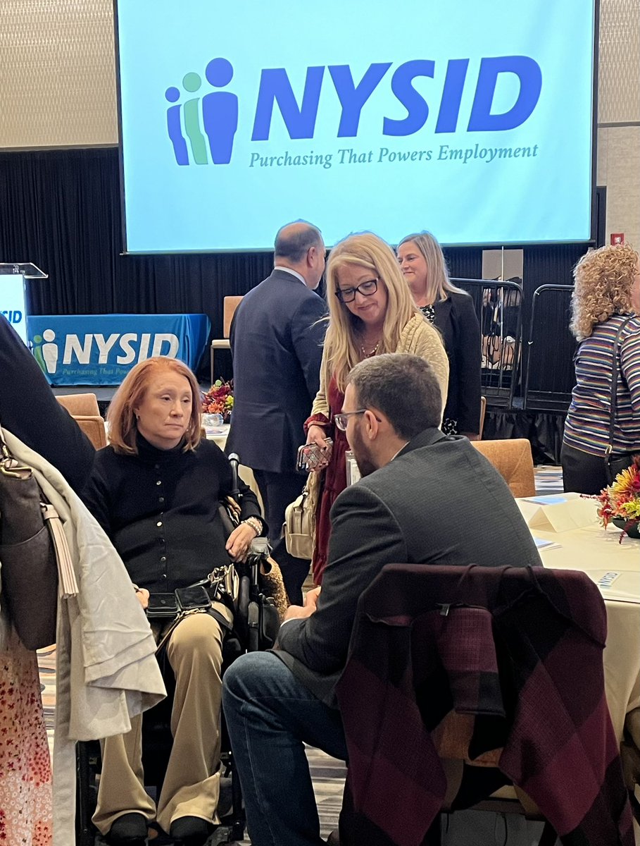 nyaddcares's tweet photo. So nice to see both the @NYSOPWDD Commissioner Neifeld and Disability Officer Kim Hill tonight at the @NYSIDSpeaks annual meeting. Partnerships and collaboration working together to create employment opportunities for PWD. #preferredsource https://t.co/DwTvxhxcUZ