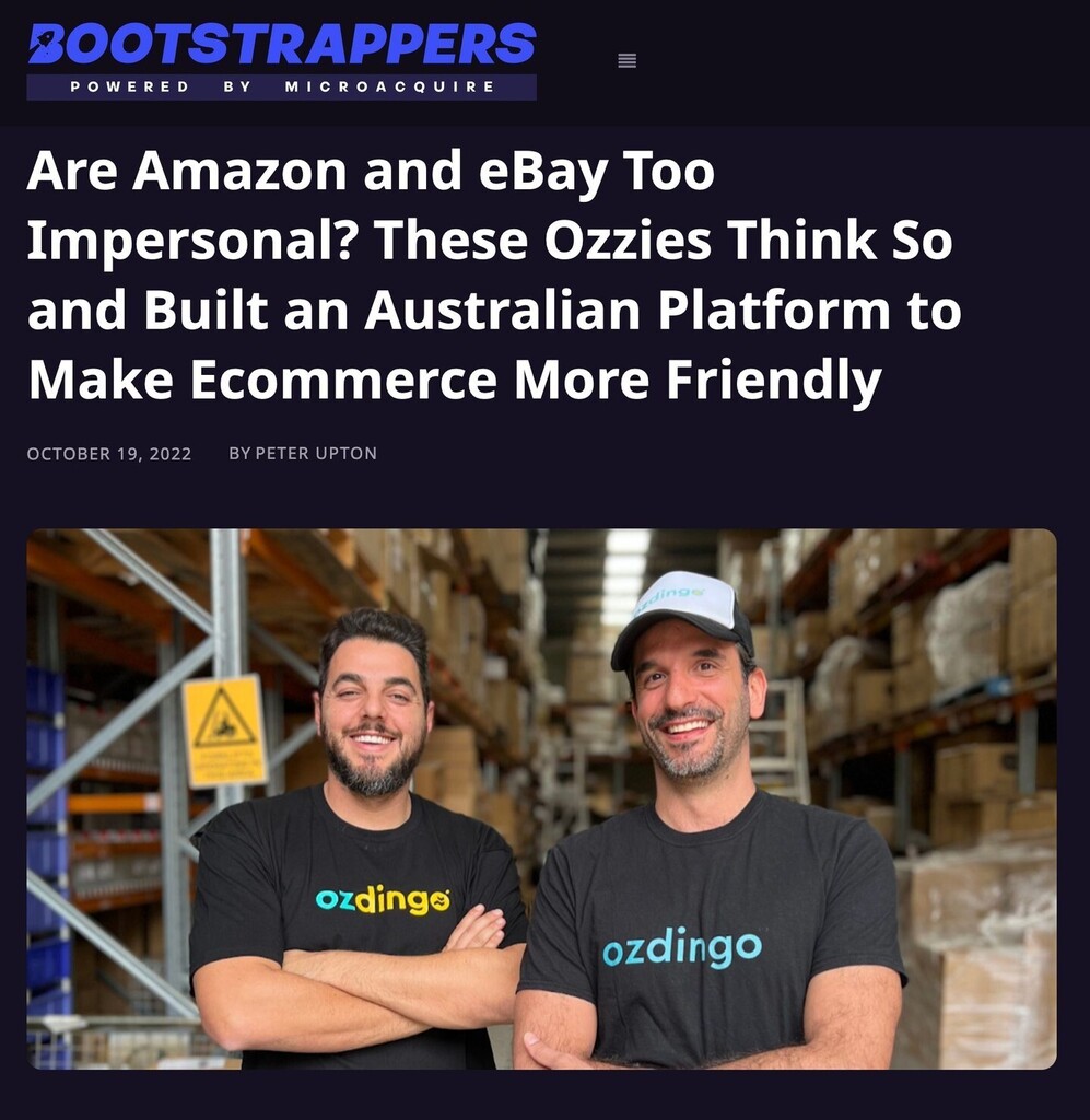 ozdingo_au's tweet photo. We are very proud to be featured on Bootstrappers by Peter Upton from @microacquire this week. Peter has captured the culture and story of Ozdingo from our founders Mal and Andrew. Read why we are Australian’s highest rated e-commerce store, and how we a… https://t.co/p55WgIs03y https://t.co/QI64K1FXrj