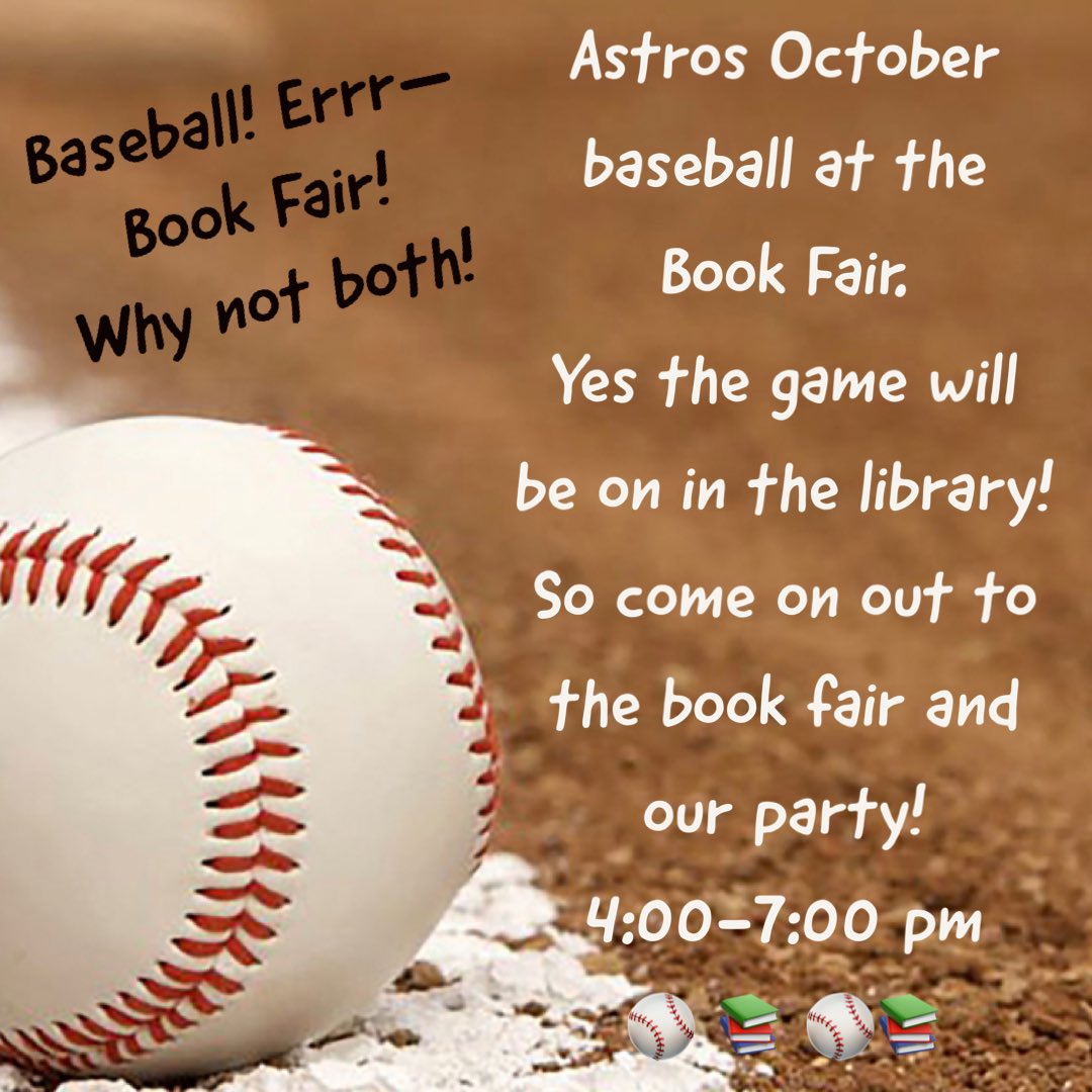 Yes <a href="/SampsonElem/">Sampson Elementary</a> we will cheer on our <a href="/astros/">Houston Astros</a> from the book fair! Come celebrate our 20th birthday and books in the book fair! <a href="/CyFairEdTech/">CyFair ISD EdTech</a> <a href="/CyFairLibraries/">CyFairLibraries</a> #samlsonstrong