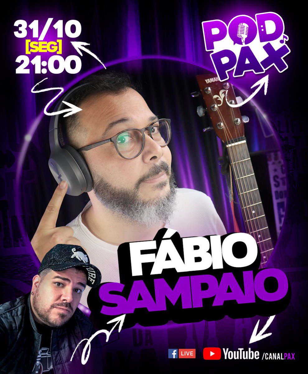 fabiobass's tweet photo. Amigos da melhor rede!
Dia 31 de outubro, dia da Reforma Protestante, estarei no #PodPax com o @danielpaxtorzao https://t.co/fcspvnmcey