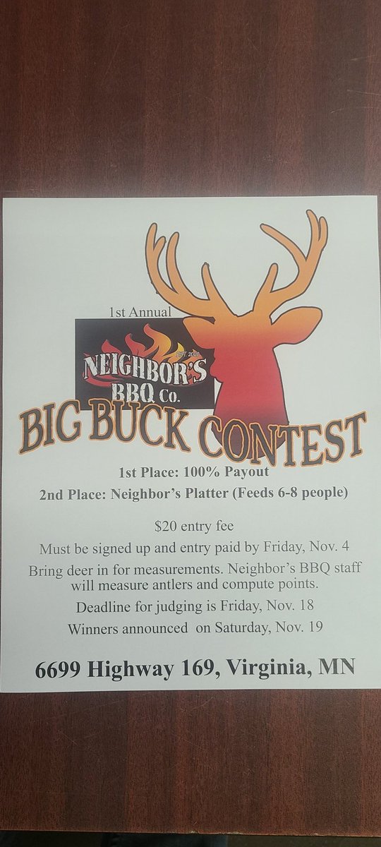 ATTENTION DEER HUNTERS!!! First annual Big Buck Contest!  Stop by and get signed up before the start of season!!