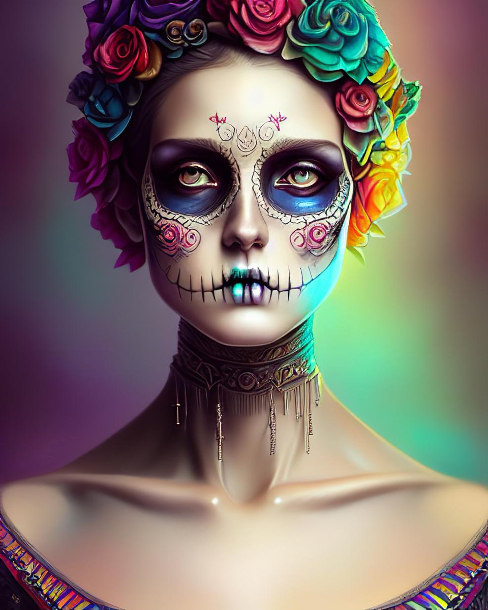 Diá de los muertos by <a href="/moonmymuse7/">moon</a> 
#aiart #aiartdailytheme