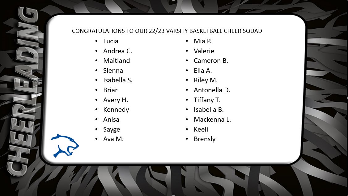 BCHSCOUGARCHEER's tweet photo. Congratulations to our Cougar Varsity Basketball Cheer Squad !  @BarronCollier https://t.co/8st8CTWh01