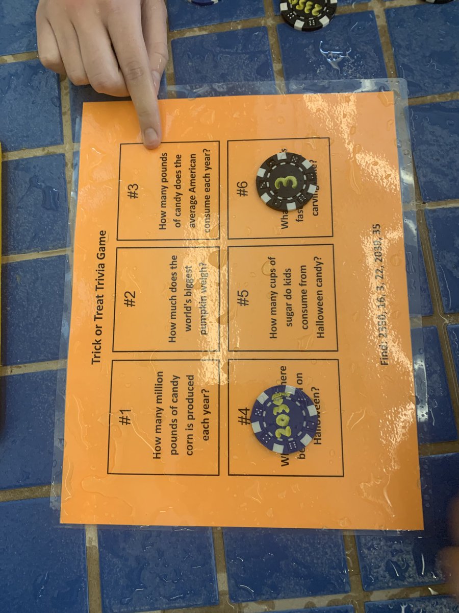 We had fun in a pool scavenger hunt! Thanks for having us Ms. Karl!