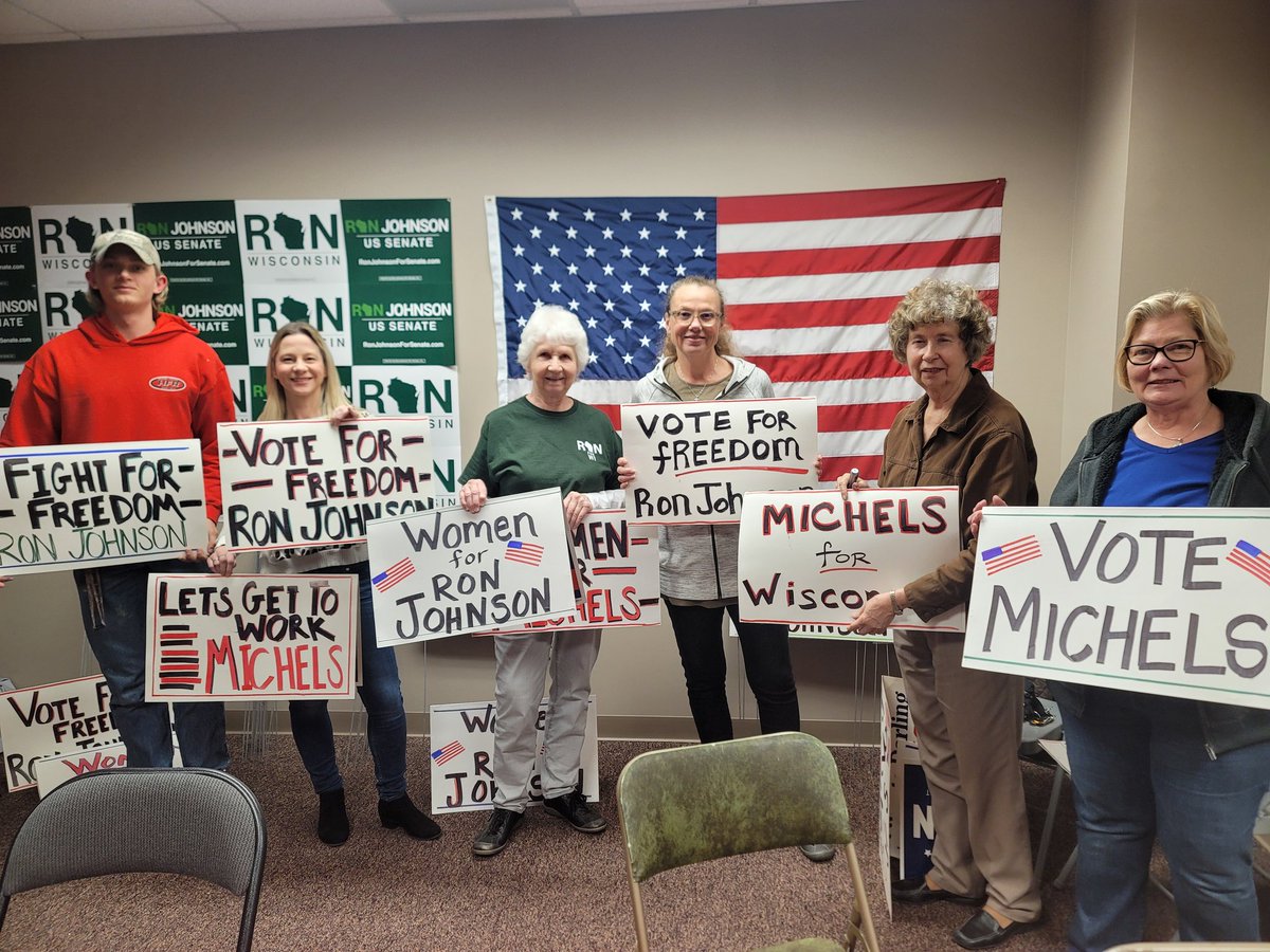 JacobMelin12's tweet photo. Some of the amazing people making signs at the Johnson/Knodl campaign headquarters in Germantown! https://t.co/8gEzdcTb1K