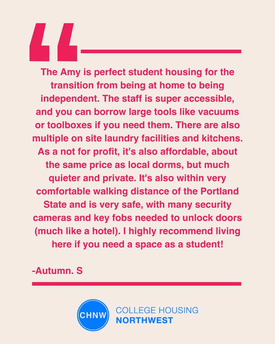 CHNWHousing's tweet photo. We love to hear all the things our residents have to say about living with us! Thank you for sharing, there is no place like home 🏠 https://t.co/L7x3g1hHJh