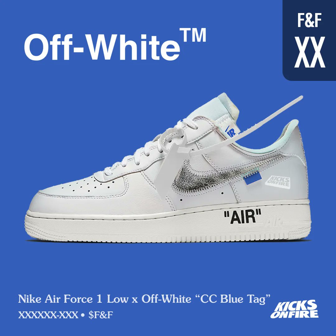 KicksOnFire on X: Nike Air Force 1 Low x Off-White “CC Blue Tag” 💙 Need  this release ?  / X