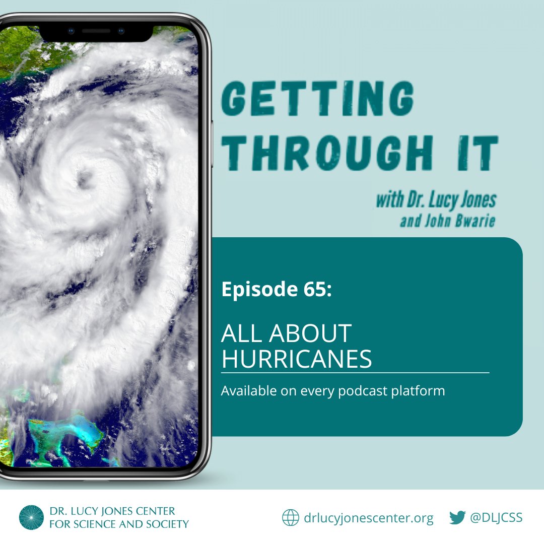 DLJCSS's tweet photo. In #GettingThroughIt’s 65th ep, Dr. Jones discusses the basics of #hurricanes, how they get categorized, and their impacts on communities. She explains the fundamentals of where and how they form, as well as what we can expect in the future: https://t.co/4LmX8QXNwJ https://t.co/NqbpYLxpRT