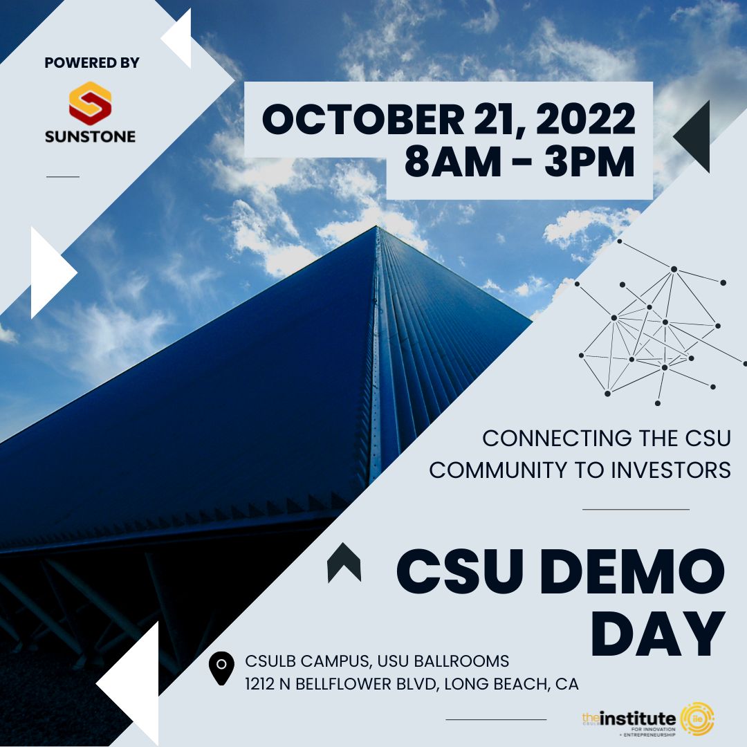 SunstoneMgmt's tweet photo. Don't forget to register for the inaugural #CSUDemoDay Powered by Sunstone! 25 startups from 23 CSU's will have the opportunity to pitch.
RSVP for FREE https://t.co/CaIS95IMYz
#csucommunity #sunstonecommunity #studententrepreneurs #csulbiie @CSULB_IIE @calstate @CSULB #gobeach https://t.co/peLVtYwngU