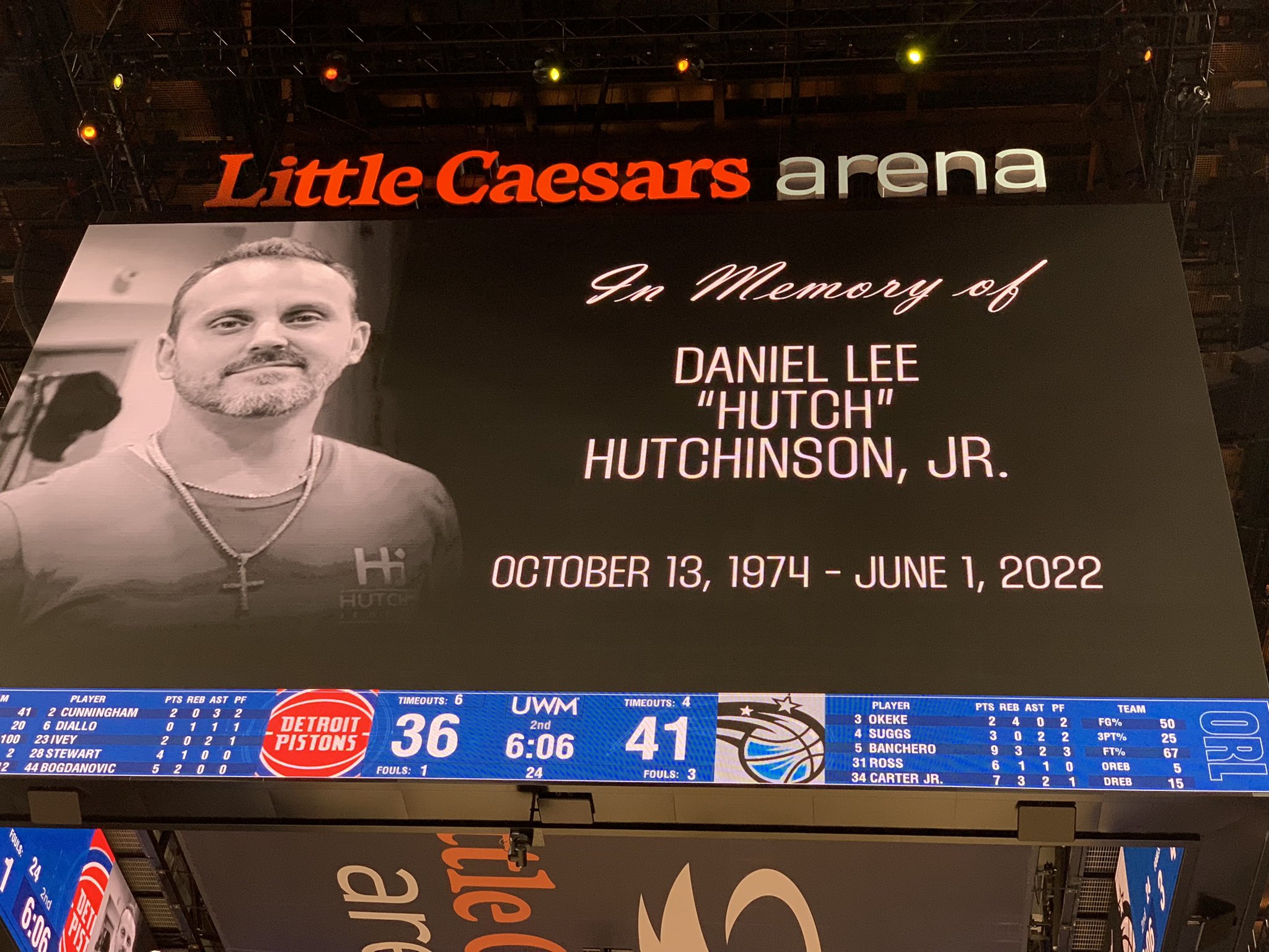 Omari Sankofa II on Twitter "Pistons just honored Hutch, the Hutch’s