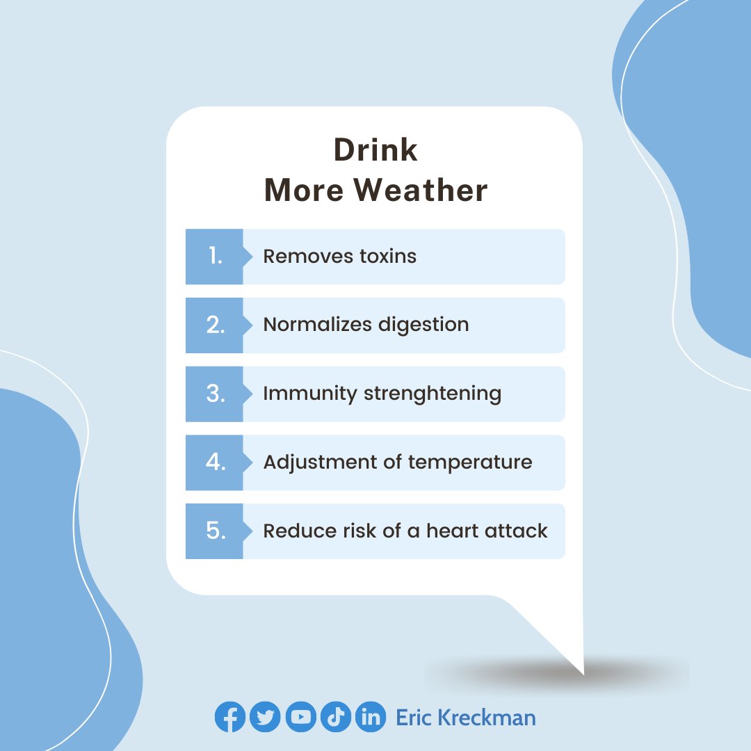 erickreckman's tweet photo. Dring more water.
.
.
#HealthIsHappiness #HolisticHealing #HolisticHealthcare #HealingJourney
#FunctionalMedicine #WomensHealth #RelaxTime #BrainHealth #Medicare
#BeHealthy #BeHealthyBeHappy #HealthGoals #HealthTips https://t.co/dECqVBy3aX