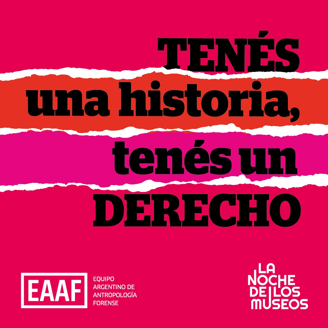eaafoficial's tweet photo. En La Noche de los Museos vamos a entrevistar y tomar muestras de sangre a familiares de víctimas de desaparición forzada entre 1974 y 1983. Nos encuentran en el Espacio Memoria y DD.HH. el próximo sábado 22/10 de 19 a 24 hs. frente al acceso de Av. Libertador. https://t.co/7Q1qZLWrhV