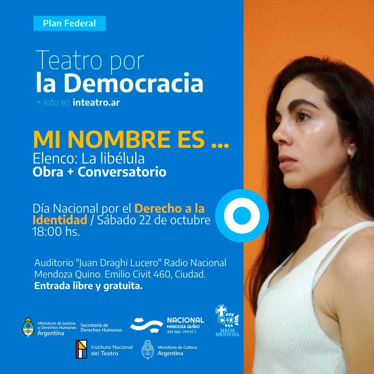 🖐🏽El próximo sábado celebramos el día nacional por el #DerechoALaIdentidad en el Auditorio de <a href="/NacionalMza/">Radio Nacional Mendoza Quino</a>
Teatro, debate y reflexión.
Les esperamos 👇