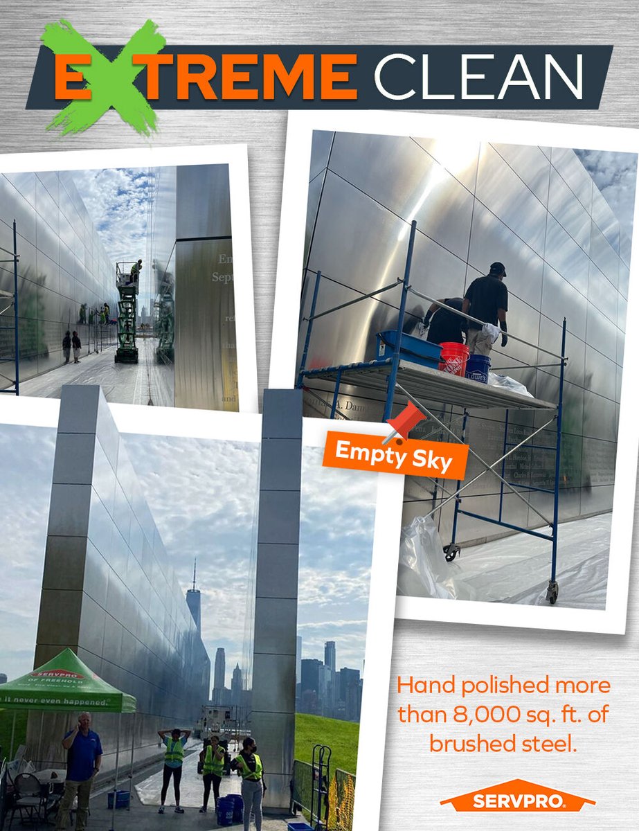 This "extreme clean" is the Empty Sky 9/11 memorial in New Jersey. It took 1,900 hours of manpower and more than 250 lbs. of towels to scrub away 20 years of dirt buildup.

#clean #cleanup #memorial #newjersey #restoration #extremeclean