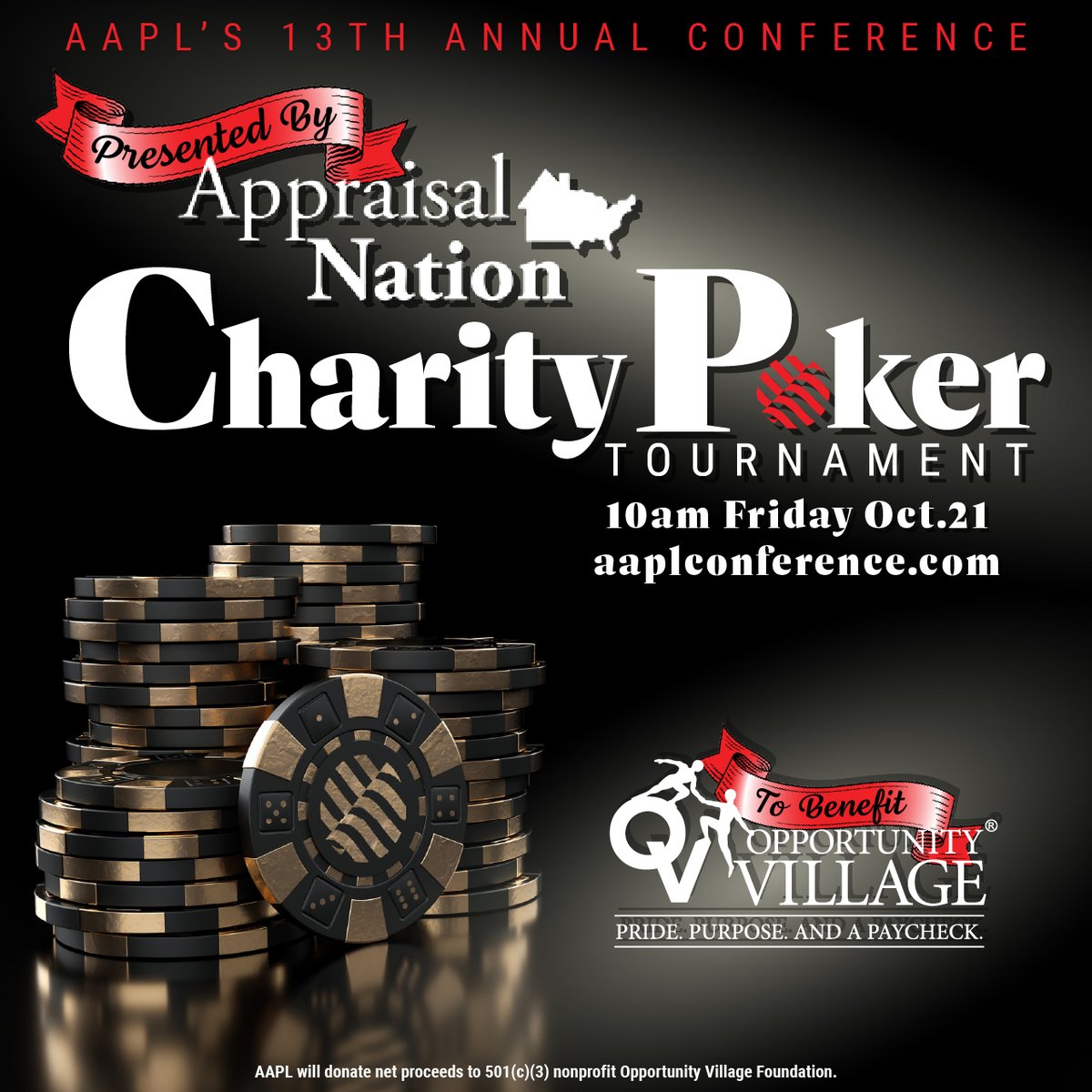 OppVillageLV's tweet photo. Opportunity Village is honored to benefit from the American Association of Private Lenders’ upcoming Charity Poker Tournament presented by Appraisal Nation!
We are humbled by their generosity and greatly appreciate their support of OV's mission! #OVCommunityPartner #Poker https://t.co/KzU667qs9Y