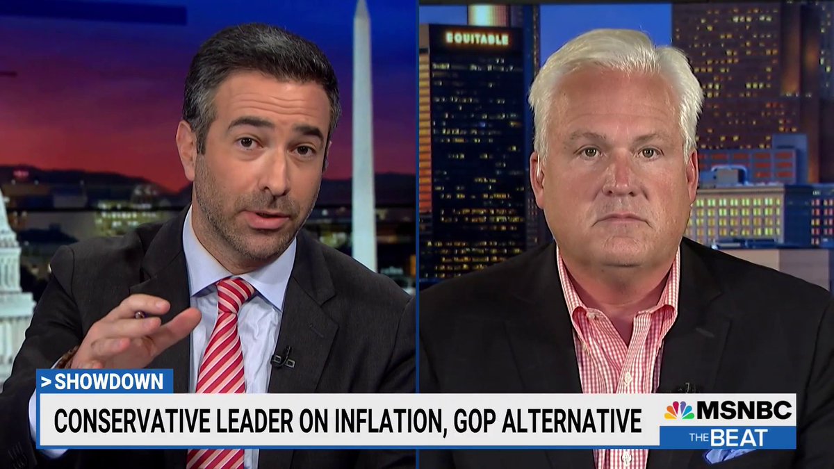 TheBeatWithAri's tweet photo. CPAC chair @mschlapp joins @AriMelber on "The Beat" on the midterms, inflation and bizarre "performance art" at CPAC. https://t.co/XkMpCuFR5z