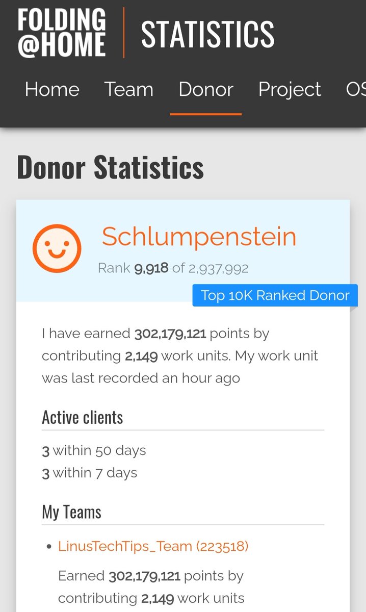 schlumpenstein's tweet photo. Been getting back into @foldingathome and climbing the leaderboards. Bonus is the waste heat warms the basement now that it's Fall! Earned the top 10K banner this weekend @drGregBowman #research #proteinfolding https://t.co/N8esywQ9kI