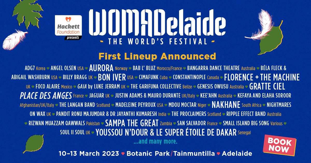WOMADelaide's tweet photo. 🌏It's time to rediscover the world! 30 more artists have been added to the lineup.

More to come late November.

Book now - https://t.co/RnbGRE2HSL https://t.co/3Npwus2LtU
