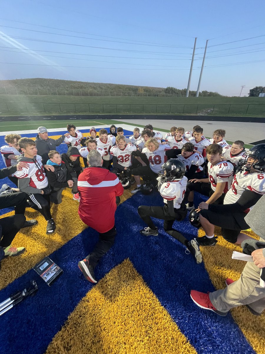 DMSFball's tweet photo. The 8th grade Team won the NE8MS Championship against an undefeated East Noble team.  This team kept battling &amp; played for each other. I’d go to war with these guys any day of the week. #StayHungry #BrightFuture https://t.co/KcVmkaGnOg
