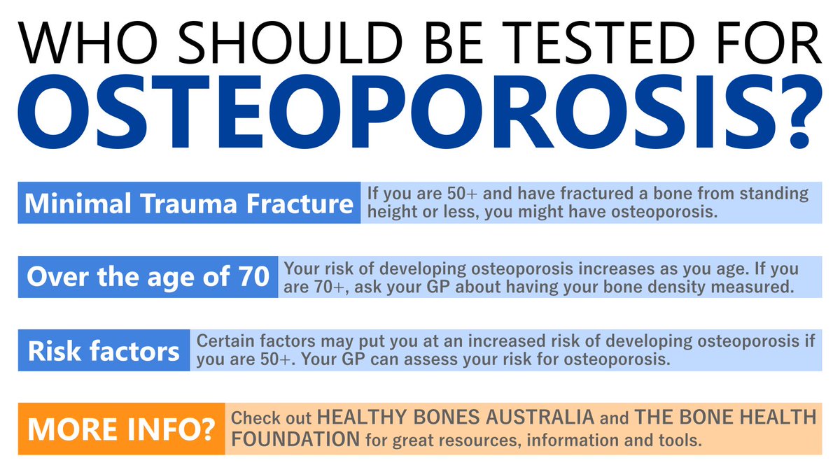 Happy #WorldOsteoporosisDay to all the wonderful bone researchers and clinicians helping to improve our prevention, diagnosis and management of #osteoporosis.

@ANZBMSoc @healthybones_au @bonehealthfdn