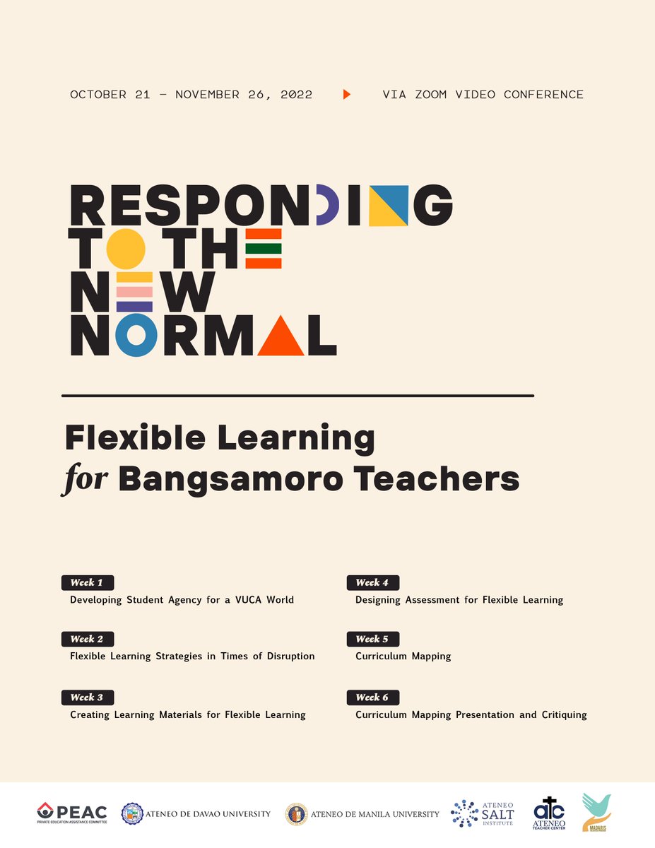 teachmadaris's tweet photo. TEACHER TRAINING | The Madaris Volunteer Program (MVP) will be having the Responding to the New Normal: Flexible Learning Training for Bangsamoro Teachers. This training will focus on capacitating teachers with skills and tools to adapt to the challenges of 21st-century pedagogy https://t.co/kPGe4EqVDi