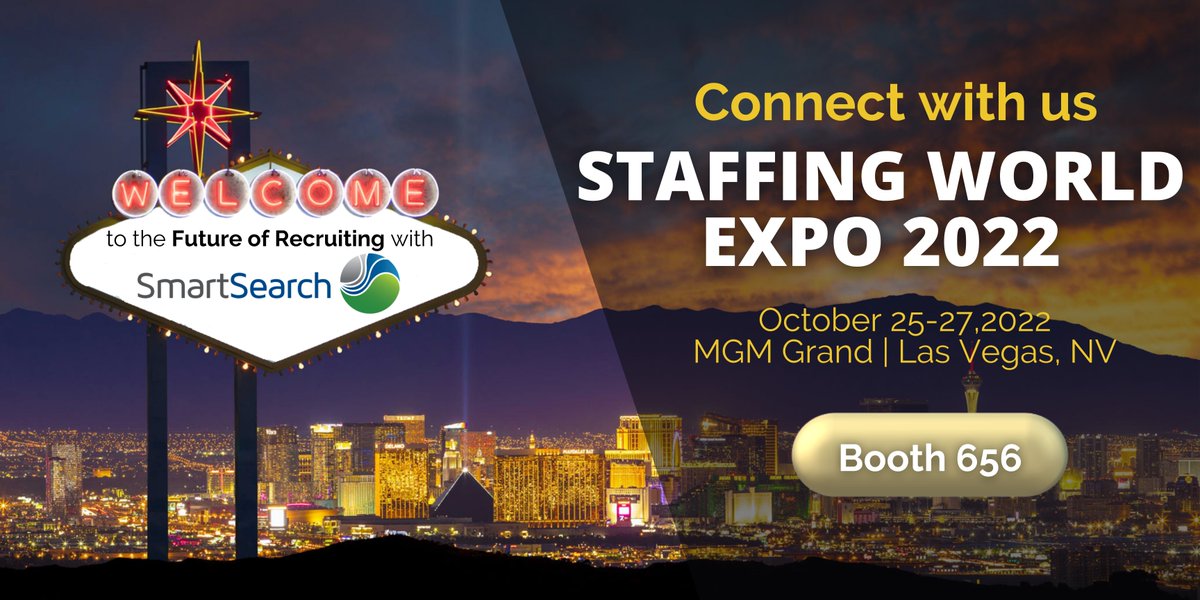 SylvieDahl's tweet photo. #Staffing leaders are gathering to spark growth at the #StaffingWorld2022 conference in Las Vegas. See you there? Stop by booth 656 and connect with @SmartSearchATS -- see our latest v23 innovations in #recruiting technology.
#ASA #SmartSearchATS https://t.co/IXN3voeOqD
