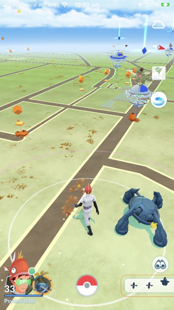 Screenshots of the Pokémon Go map.