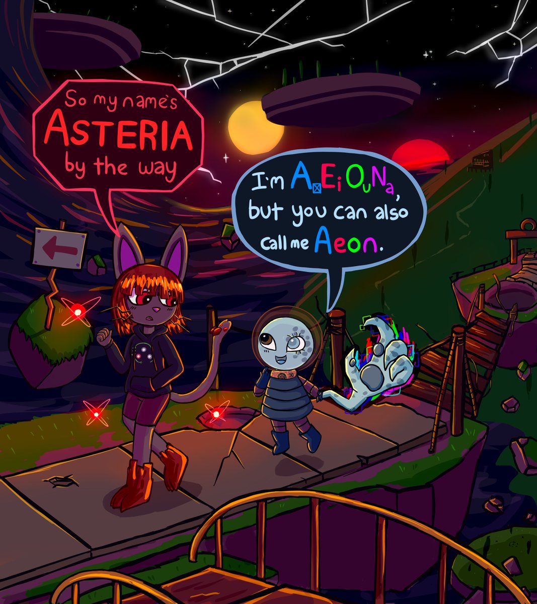 🙃well, I just realized there was a layer that I forgot to re-enable before uploading, so I guess here's the same picture but with slightly more glow ;w;