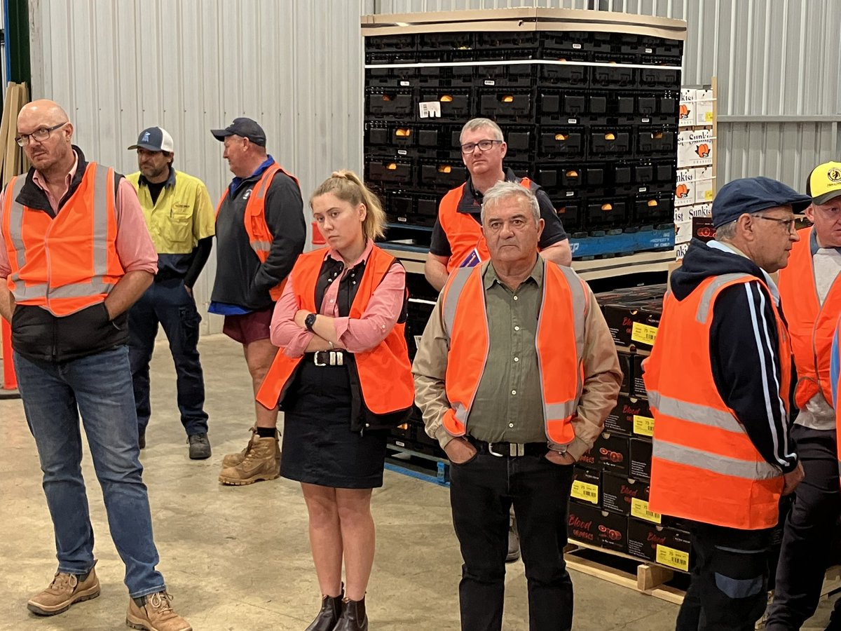 CitrusAustralia's tweet photo. Morning tour of Pacific Fresh with Frank Mercuri to start the Citrus Australia Riverina and Juice forums in Leeton, NSW, today. Our thanks to @Hort_Au for their support. https://t.co/MZz7I2IbE2