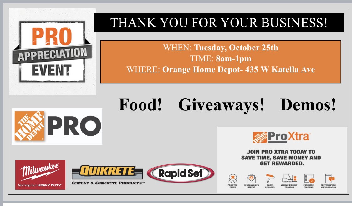 615_orangehd's tweet photo. Come Join us for food, fun and some great giveaways! Home Depot in Orange on Katella. https://t.co/uFUQsZggF8