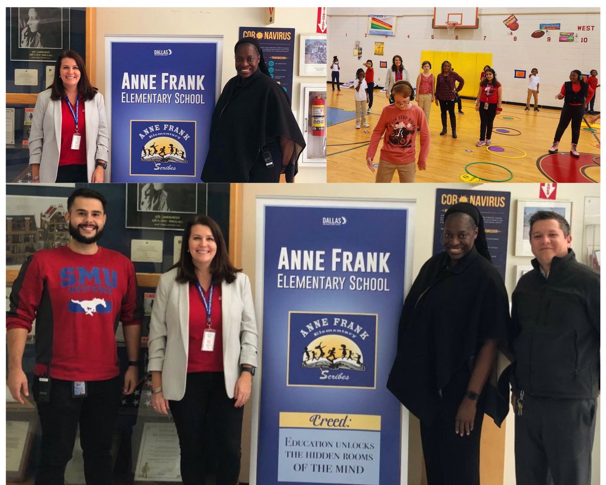 AnneFrankDISD's tweet photo. Thank you Dr. Watts for being our honorary Scribe and Principal for the Day!! @JuanCordobaDISD @dallasschools @Mercado92 @Bmford500 https://t.co/nOhEFmzfcE