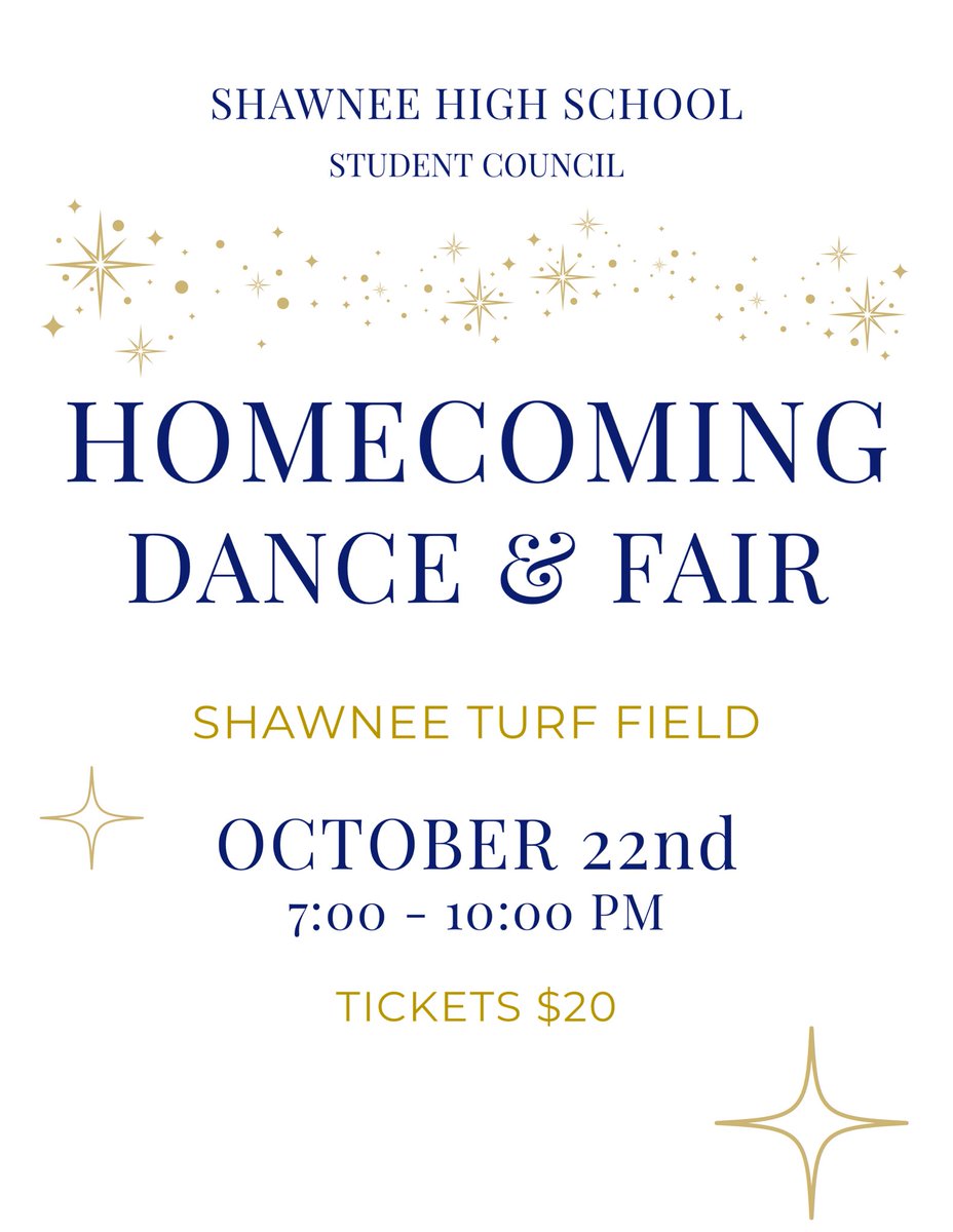 StuCo is hosting #hoco2022 on 10/22. $20 for dancing, games, and as much 🍦 🍿 🍕 🌭 🍭  as you can eat!  <a href="/Shawnee_2023/">Shawnee Class of 2023</a> <a href="/2024Renegades/">Renegades 2024</a> @Renegades2025 <a href="/2026Shawnee/">Shawnee_2026</a>