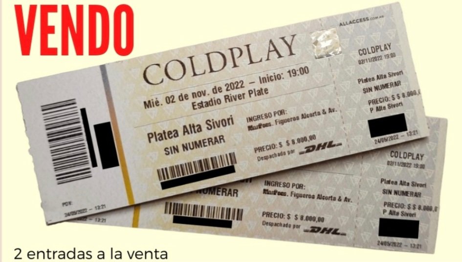 ValeLongo00's tweet photo. @ColdplayArgenti @ColdplayTucuman Vendo! Platea Alta Sivori, miércoles 2 de noviembre https://t.co/slatLP1ug3