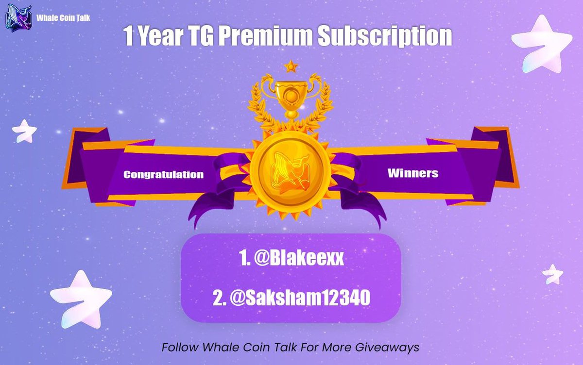 🚨Giveaway Result🚨

The Telegram Premium giveaway for our followers has concluded. Congratulations to the lucky winners for winning a 1-Year subscription of Telegram Premium.

1: @Madhavs92694783
2: <a href="/blakeexx07/">Blakee</a>

Winners will receive a DM from us with details. Follow us for more!
