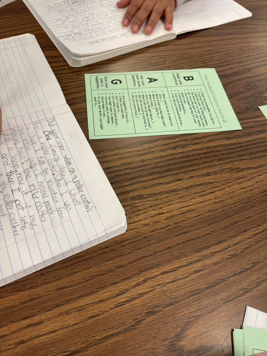 Ms_FogleEL's tweet photo. Today in writing students reviewed their pieces using a checklist we created together in group and they also  provided a partner with feedback! https://t.co/CFezm7BUwR
