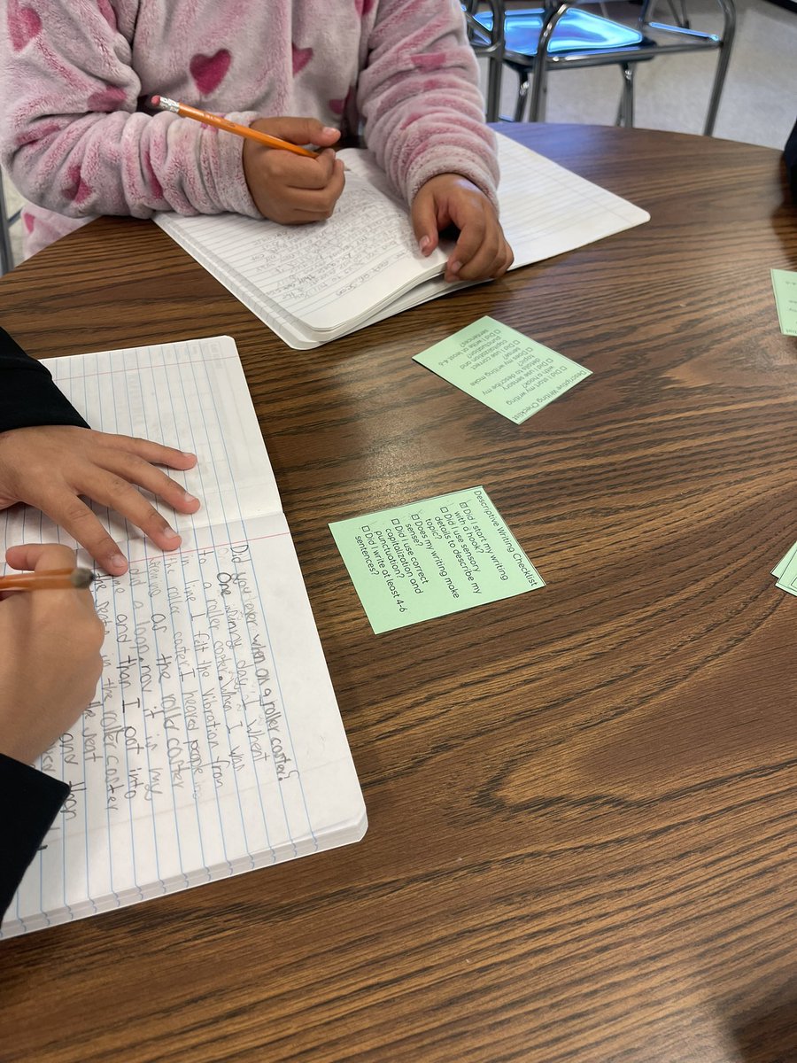Ms_FogleEL's tweet photo. Today in writing students reviewed their pieces using a checklist we created together in group and they also  provided a partner with feedback! https://t.co/CFezm7BUwR