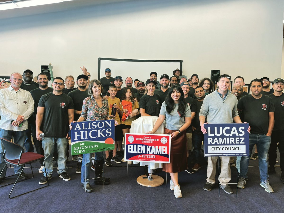 Ellen Kamei (@mtnviewellen) on Twitter photo 2️⃣0️⃣ Days until Election Day!
Thank you <a href="/UALocal393/">UA Local Union 393</a> for coming back to Mountain View to help <a href="/LucasRamirezMV/">Lucas Ramirez</a> <a href="/Alison4Council/">Alison Hicks for City Council</a> and me reach voters.
#EK4MV 2️⃣0️⃣ Days until Election Day!
Thank you <a href="/UALocal393/">UA Local Union 393</a> for coming back to Mountain View to help <a href="/LucasRamirezMV/">Lucas Ramirez</a> <a href="/Alison4Council/">Alison Hicks for City Council</a> and me reach voters.
#EK4MV