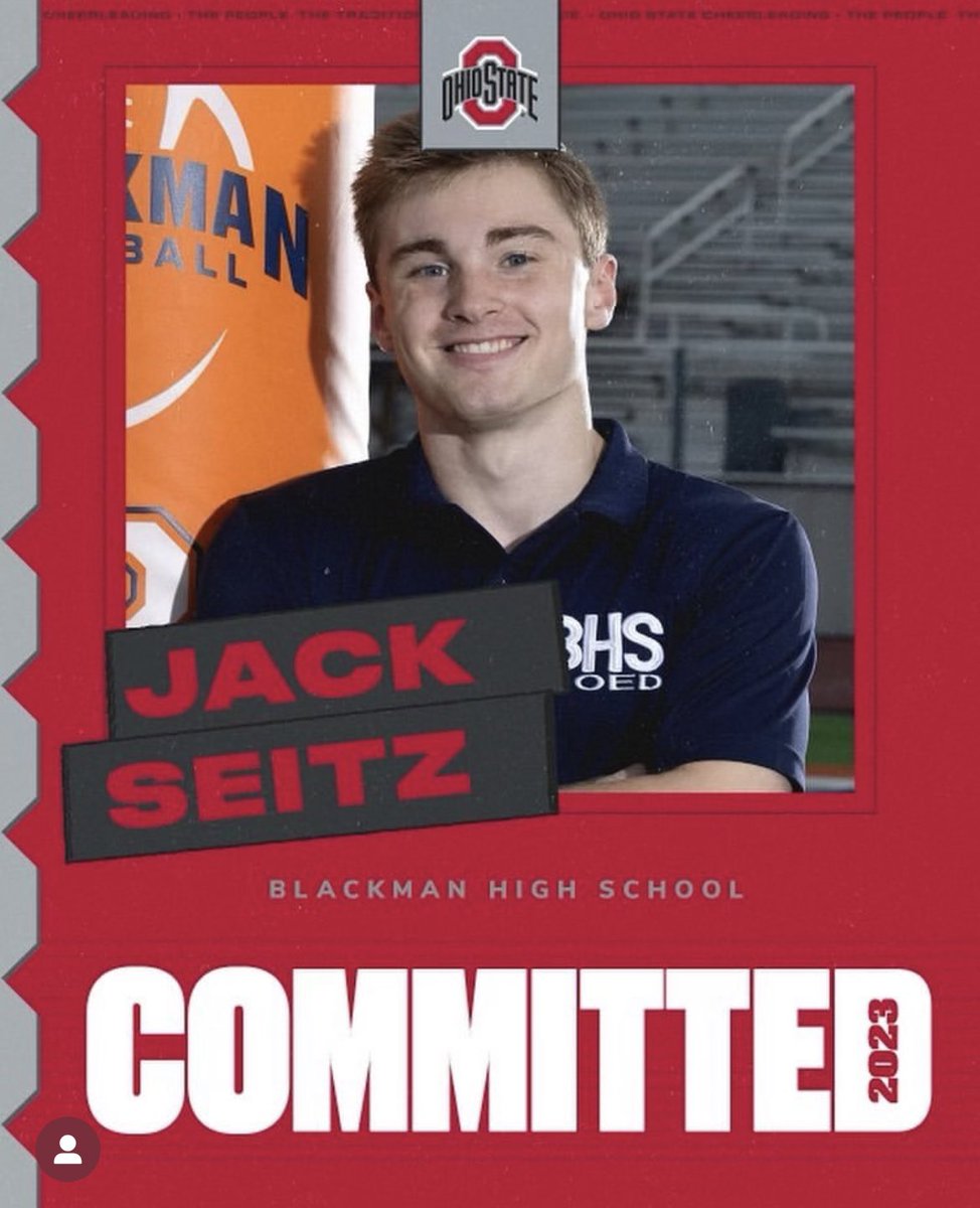 BHSVarsityCoed's tweet photo. COMMITTED!! Congratulations  @JackSeitz14 and his commitment to @OhioState cheer! They’re getting a great athlete and young man!🔥🔥🔥 https://t.co/ud0ggis1Qg