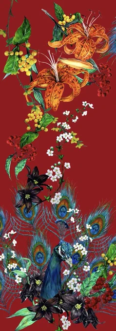 新柄【孔雀】ですが・レターセット・ショップカード 入稿しています。わたしの名刺も作ってみました。うまく出来ますように。アパレルの素敵な企画も進行中です!お楽しみに…! 