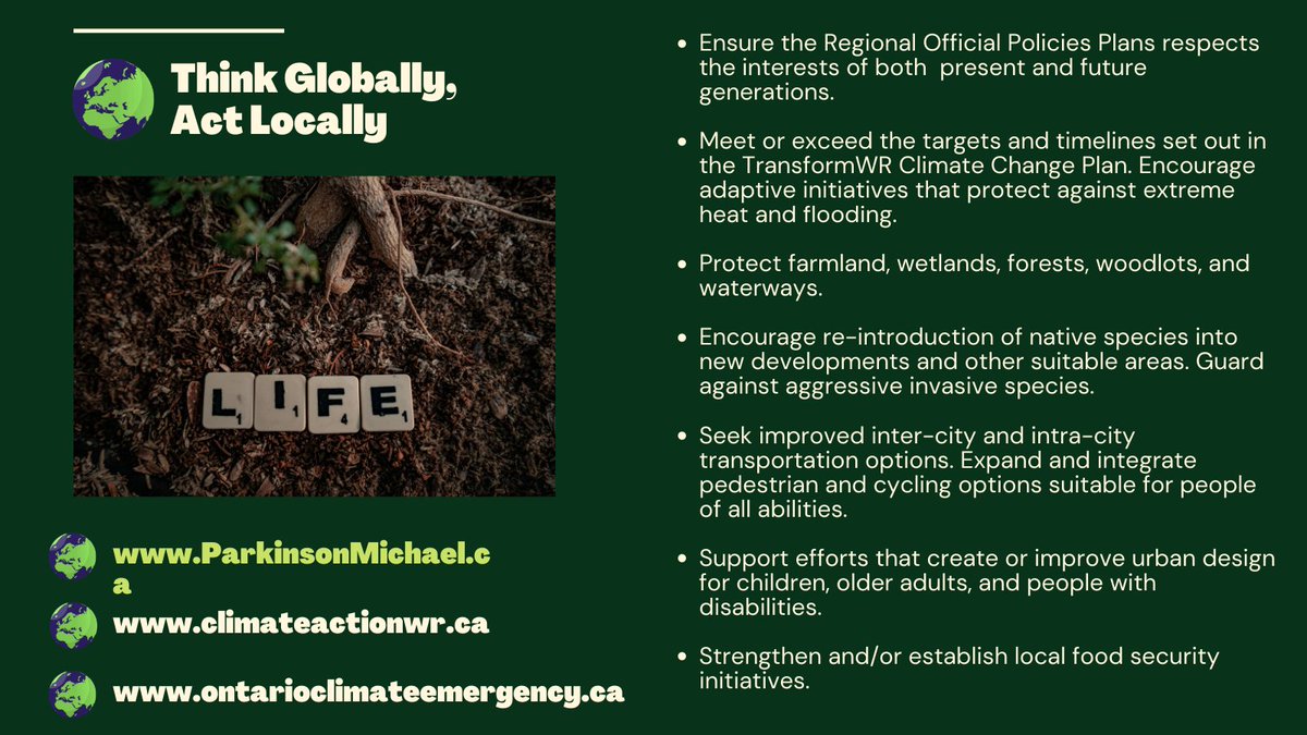 Parkinson4WR's tweet photo. Think globally, act locally.
#MP4RC https://t.co/z6DmvDsFIC