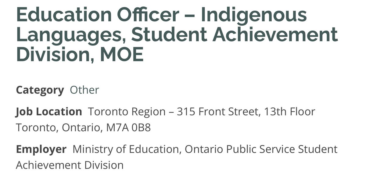 Are you interested in helping shape the teaching and learning of Indigenous languages in Ontario? Check out the links below for more information on an opportunity to join the <a href="/ONEducation/">Education Ontario</a> team as a seconded Education Officer. 

ontariodirectors.ca/jobs/2022-11-0…

ocsoa.ca/job-posting/ed…